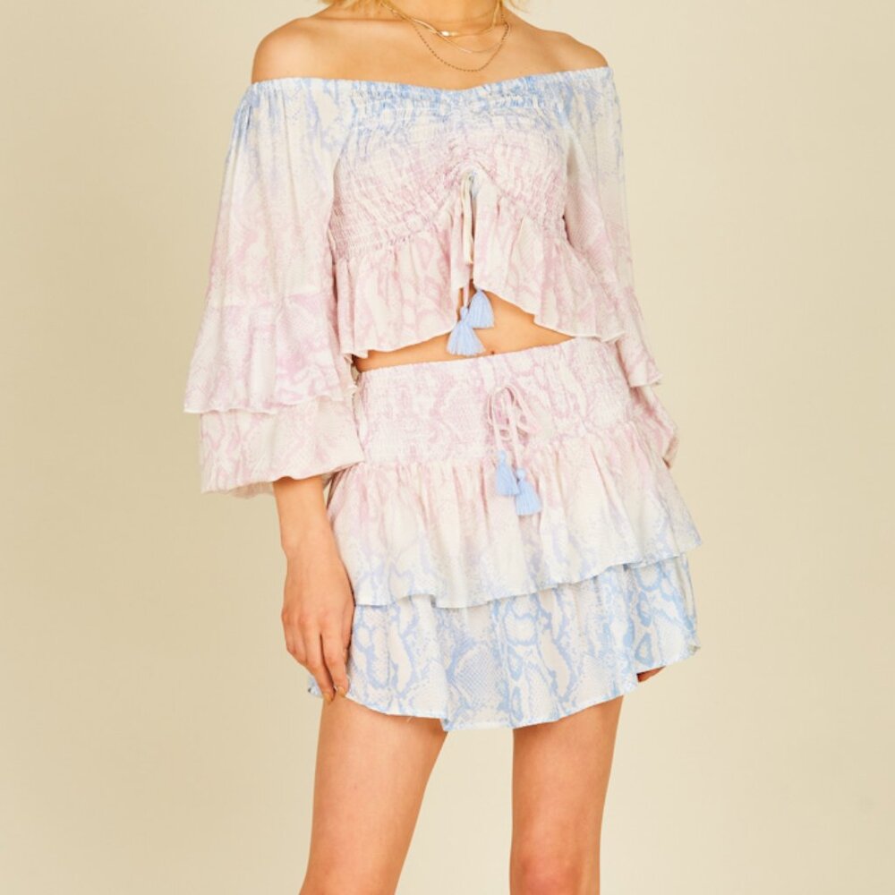 NWT Ocean Drive Ombre Tie Dye Snakeskin Mini Skirt